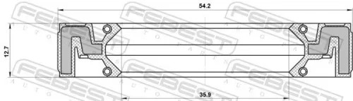 FEBEST Shaft Seal, transfer case (95QAY-37541313C)