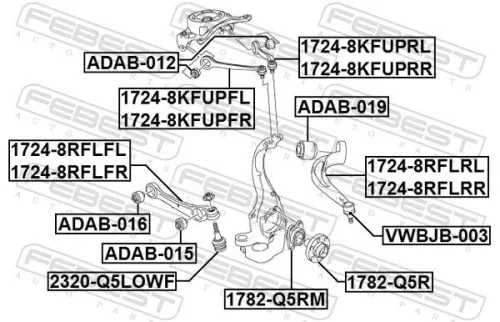 FEBEST Mounting, control/trailing arm (ADAB-012)