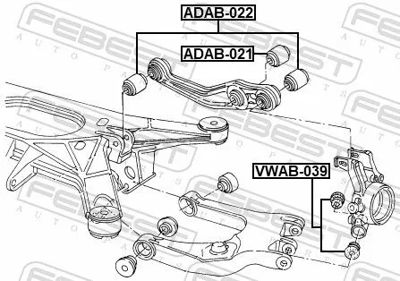 FEBEST Mounting, control/trailing arm (ADAB-022)