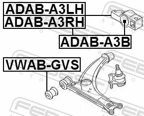 FEBEST Mounting, control/trailing arm (ADAB-A3LH)