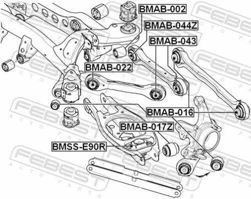 FEBEST Mounting, control/trailing arm (BMAB-044Z)