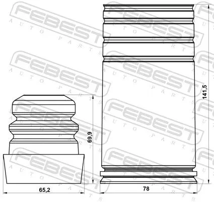 FEBEST Dust Cover Kit, shock absorber (BMSHB-E70F-KIT)