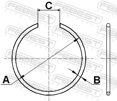 FEBEST Circlip, kingpin (CC-1-29X2-2-PCS5)