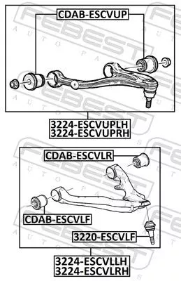 FEBEST Mounting, control/trailing arm (CDAB-ESCVLF)