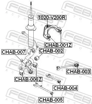 FEBEST Mounting, control/trailing arm (CHAB-002)