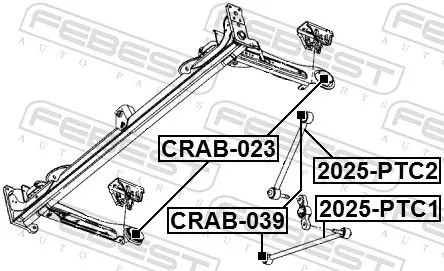 FEBEST Bushing, axle beam (CRAB-023)