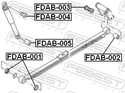 FEBEST Bushing, leaf spring (FDAB-002)