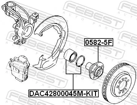 FEBEST Wheel Bearing (DAC42800045M-KIT)