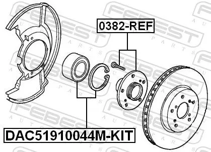 FEBEST Wheel Bearing (DAC51910044M-KIT)