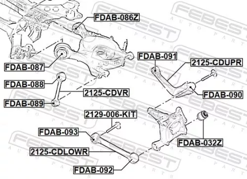 FEBEST Mounting, control/trailing arm (FDAB-093)