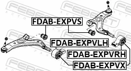FEBEST Mounting, control/trailing arm (FDAB-EXPVLH)