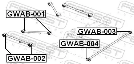 FEBEST Mounting, control/trailing arm (GWAB-002)