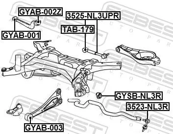 FEBEST Mounting, control/trailing arm (GYAB-002Z)