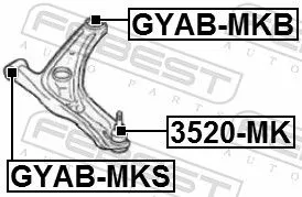 FEBEST Mounting, control/trailing arm (GYAB-MKS)
