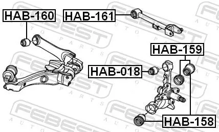 FEBEST Mounting, control/trailing arm (HAB-161)