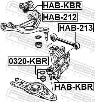 FEBEST Mounting, control/trailing arm (HAB-213)