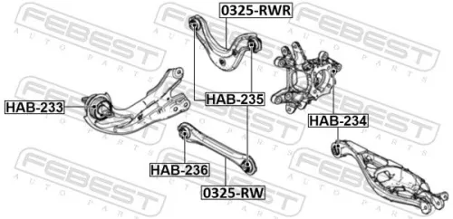 FEBEST Mounting, control/trailing arm (HAB-235)