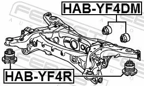 FEBEST Bushing, axle beam (HAB-YF4DM)
