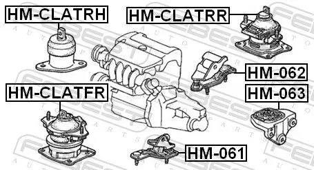 FEBEST Mounting, automatic transmission (HM-062)
