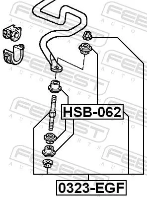 FEBEST Mounting, axle strut (HSB-062)