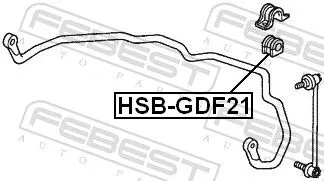 FEBEST Mounting, stabiliser bar (HSB-GDF21)
