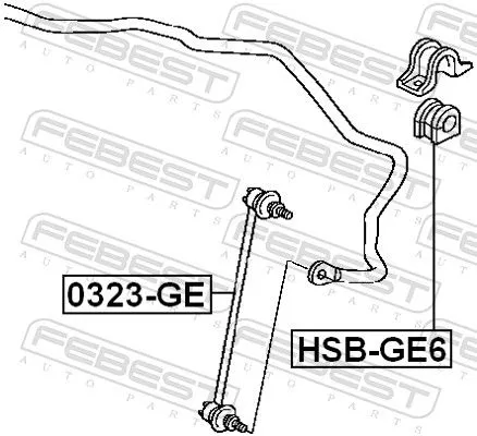 FEBEST Mounting, stabiliser bar (HSB-GE6)