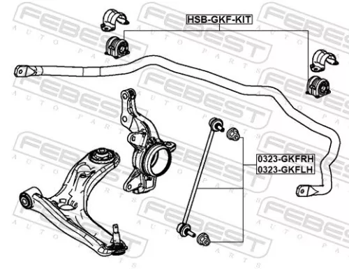 FEBEST Mounting, stabiliser bar (HSB-GKF-KIT)