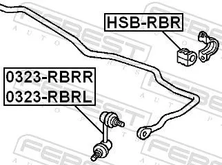 FEBEST Mounting, stabiliser bar (HSB-RBR)