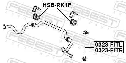 FEBEST Mounting, stabiliser bar (HSB-RK1F)