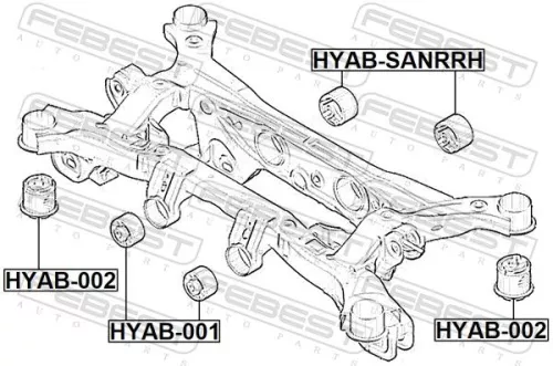 FEBEST Bushing, axle beam (HYAB-002)