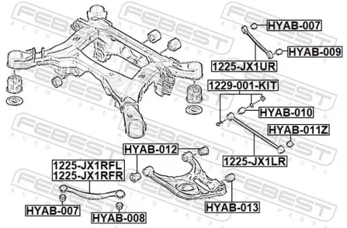 FEBEST Mounting, control/trailing arm (HYAB-007)