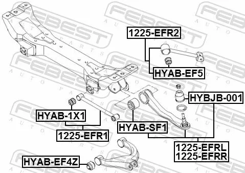 FEBEST Mounting, control/trailing arm (HYAB-1X1)
