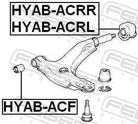 FEBEST Mounting, control/trailing arm (HYAB-ACRL)