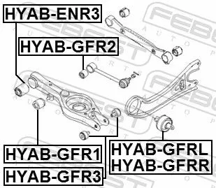 FEBEST Mounting, control/trailing arm (HYAB-GFRL)
