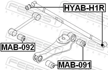 FEBEST Mounting, control/trailing arm (HYAB-H1R)