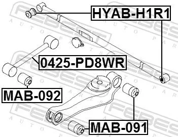 FEBEST Mounting, control/trailing arm (HYAB-H1R1)