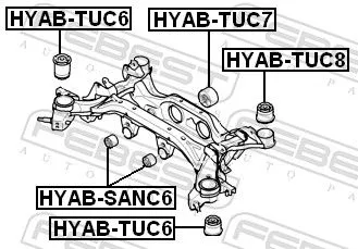 FEBEST Mounting, differential (HYAB-SANC6)