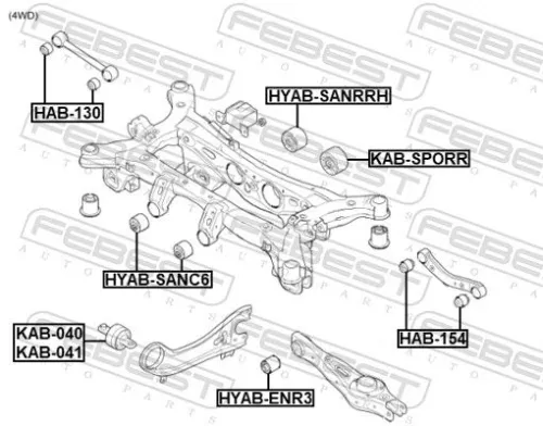 FEBEST Mounting, differential (HYAB-SANRRH)