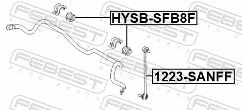 FEBEST Mounting, stabiliser bar (HYSB-SFB8F)