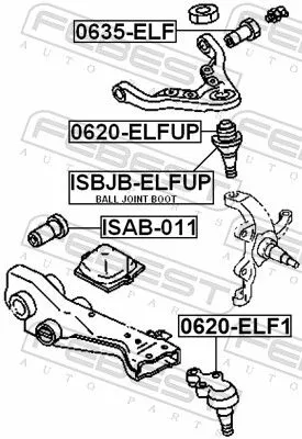 FEBEST Repair kit, supporting/ball joint (ISBJB-ELFUP)