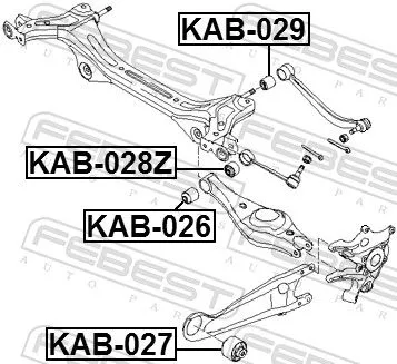 FEBEST Mounting, control/trailing arm (KAB-026)