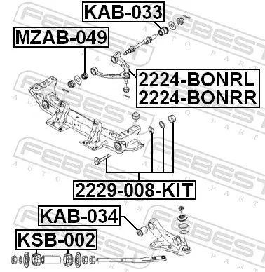 FEBEST Mounting, control/trailing arm (KAB-033)