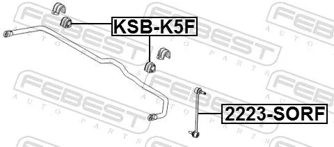FEBEST Mounting, stabiliser bar (KSB-K5F)
