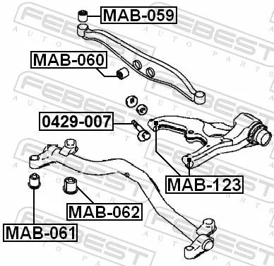 FEBEST Mounting, control/trailing arm (MAB-059)