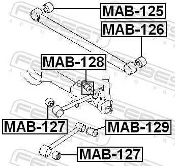 FEBEST Mounting, control/trailing arm (MAB-127)