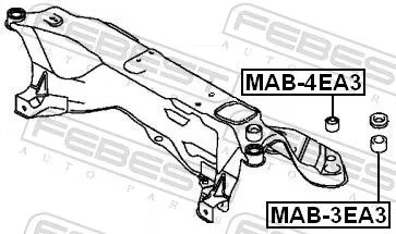 FEBEST Bushing, axle beam (MAB-3EA3)