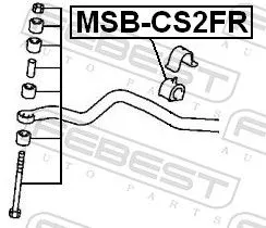 FEBEST Mounting, stabiliser bar (MSB-CS2FR)