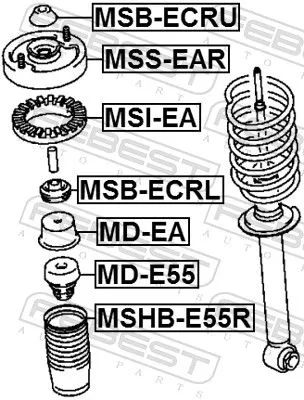 FEBEST Spacer Bush, shock absorber (MSB-ECRL)