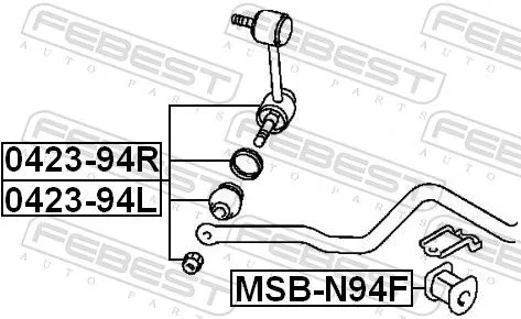 FEBEST Mounting, stabiliser bar (MSB-N94F)