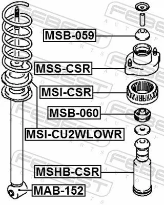 FEBEST Suspension Strut Support Mount (MSS-CSR)